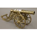 A brass model of a cannon. 33 cm long.