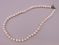 A Hobbs of London pearl necklace. Approximately 48 cm long.