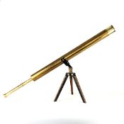 A 19th century terrestrial celestial brass telescope, with original case.
