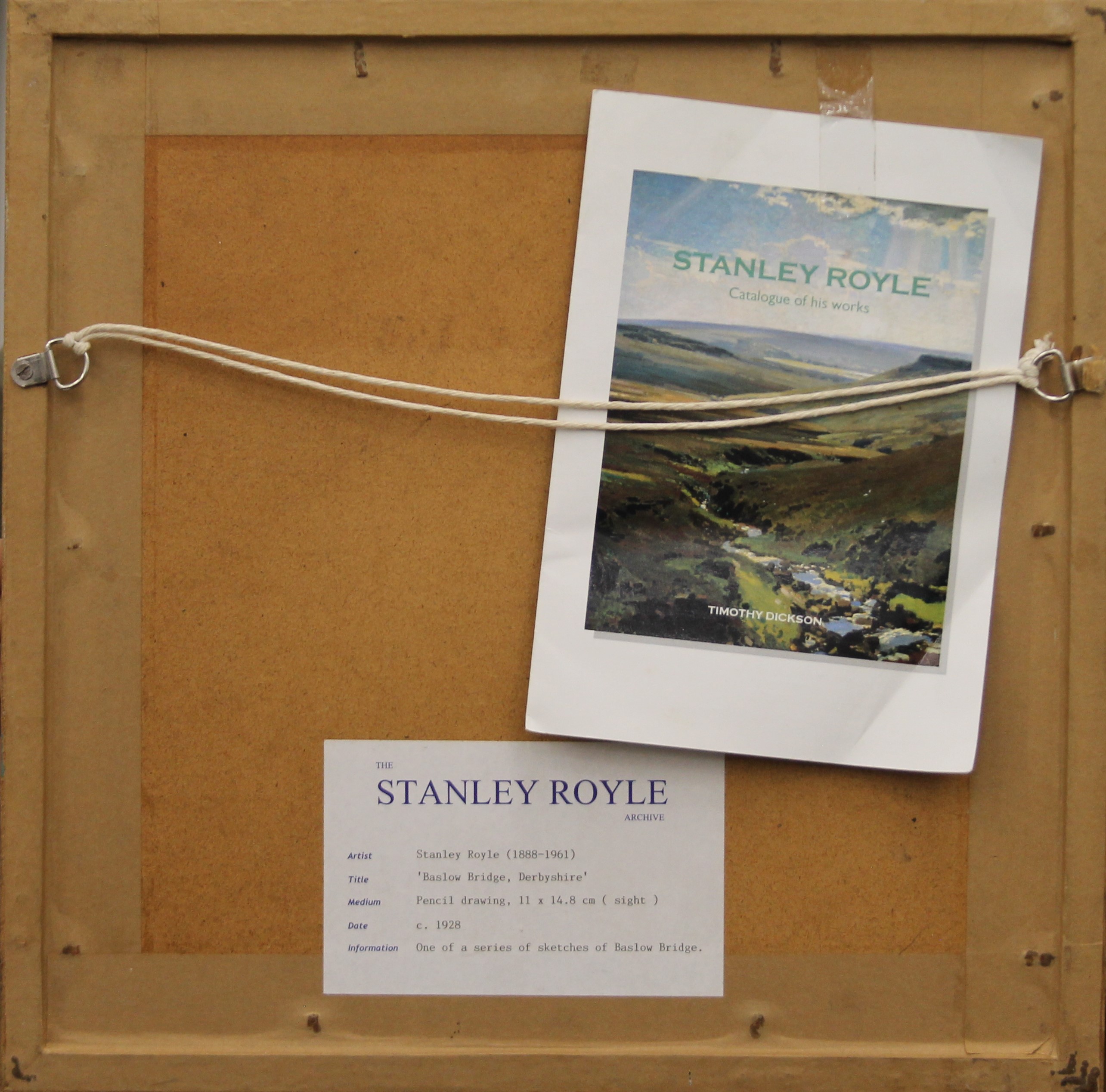 STANLEY ROYLE (1882-1961), Baslow Bridge, Derbyshire, pencil sketch, framed and glazed. 14. - Image 3 of 4