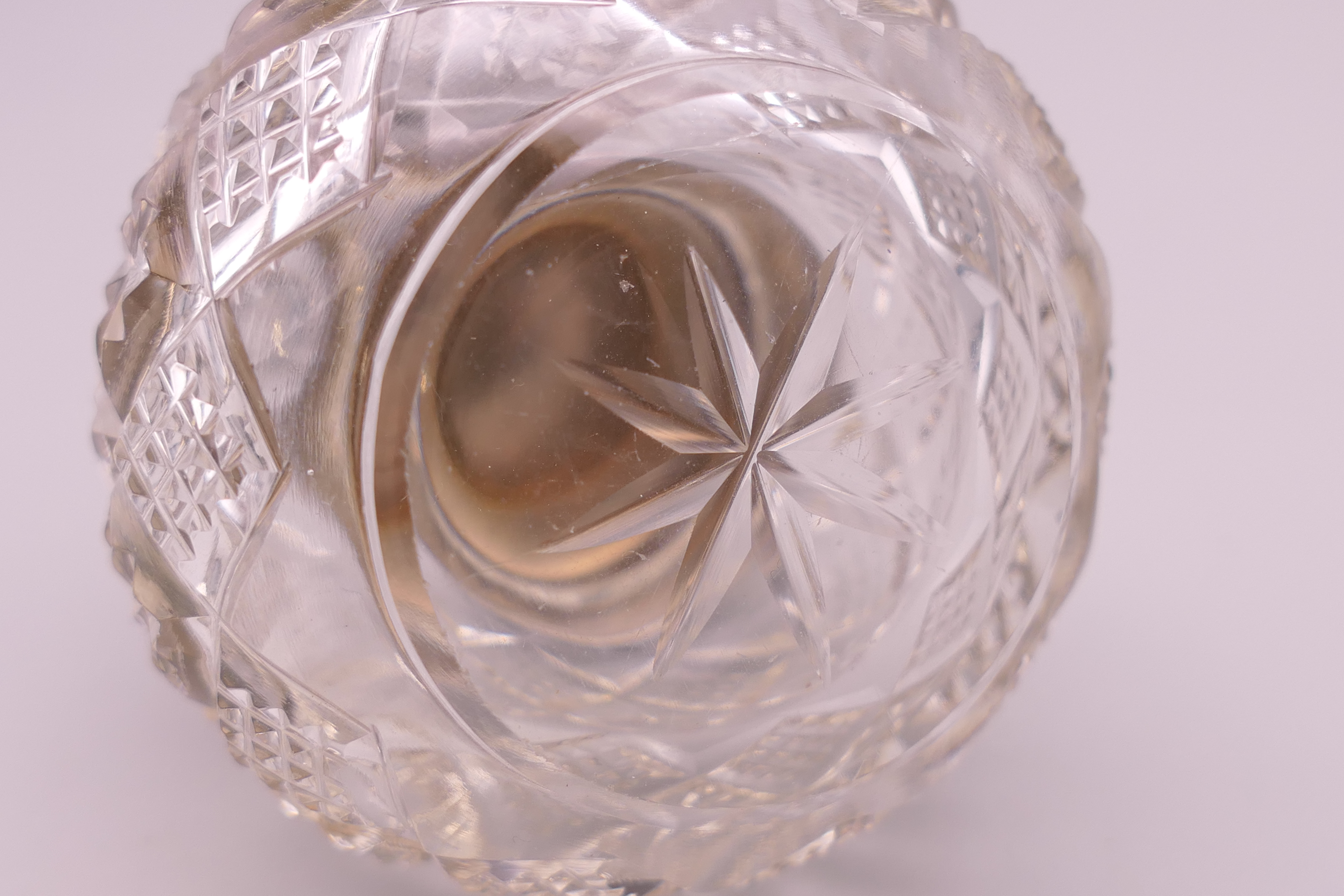 A hardstone inset thistle motif silver topped glass jar. 5 cm high. - Image 7 of 7