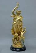 A gilt bronze figural group. 67.5 cm high.