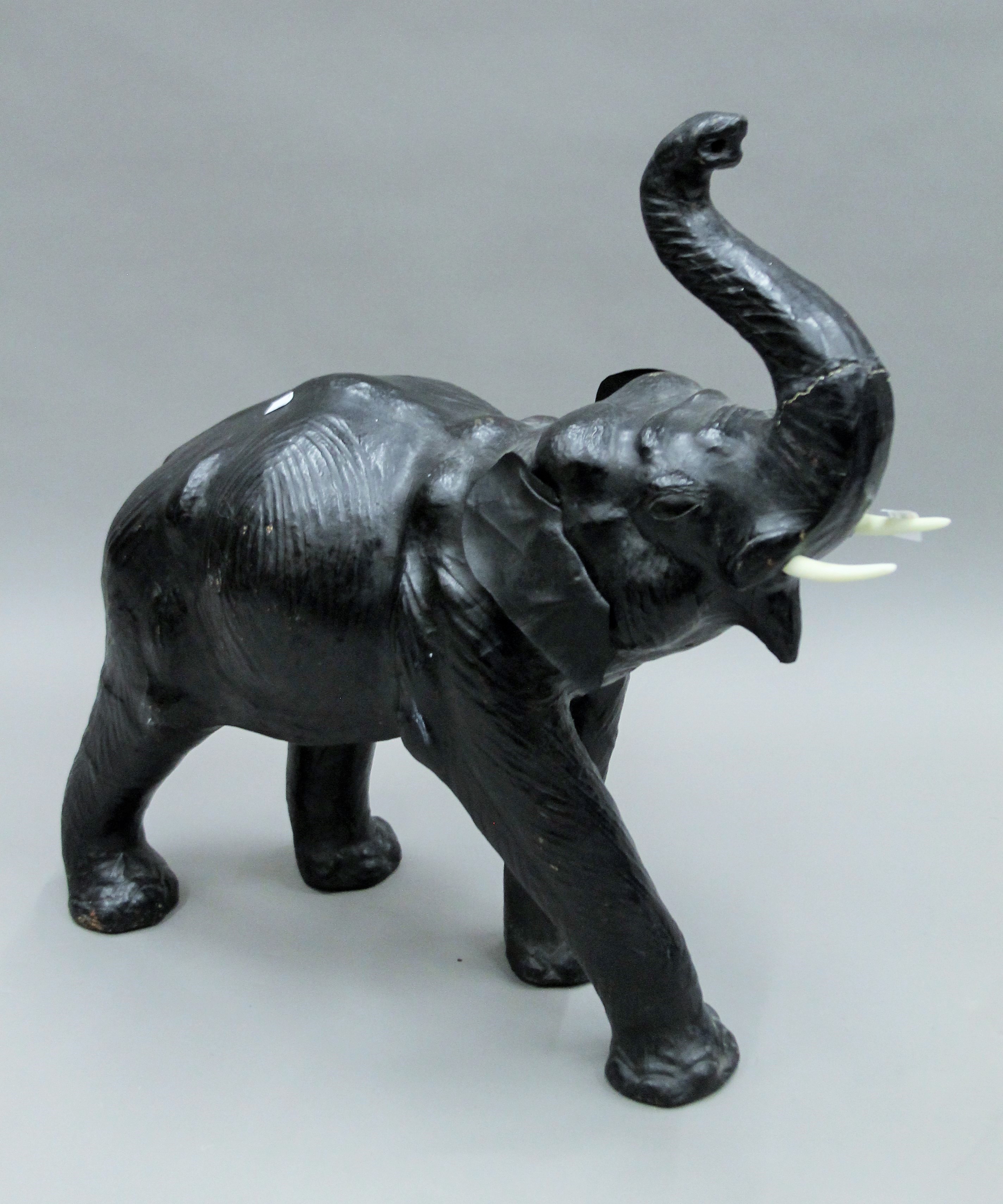 A leather model of an elephant. 75 cm high 30 cm wide 70 cm deep.