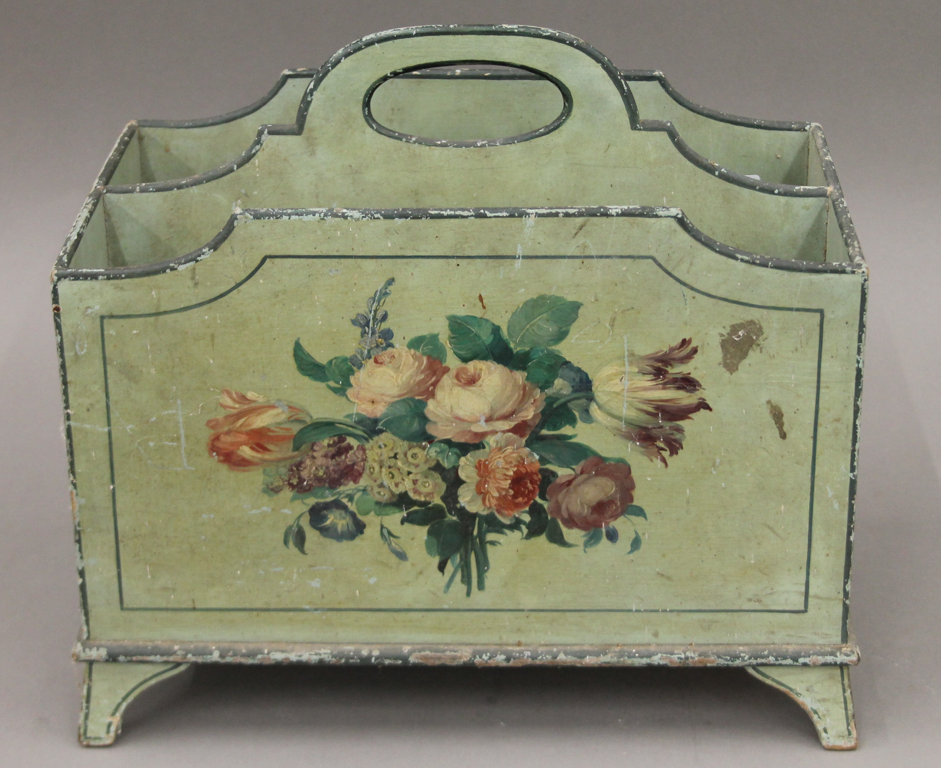 A vintage painted Canterbury. 35.5 cm wide.