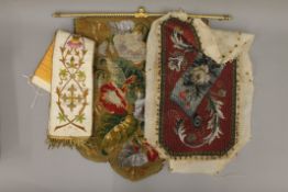 A small quantity of various bead and needleworks.