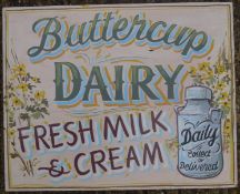 A painted wooden Dairy sign. 66 x 53 cm.