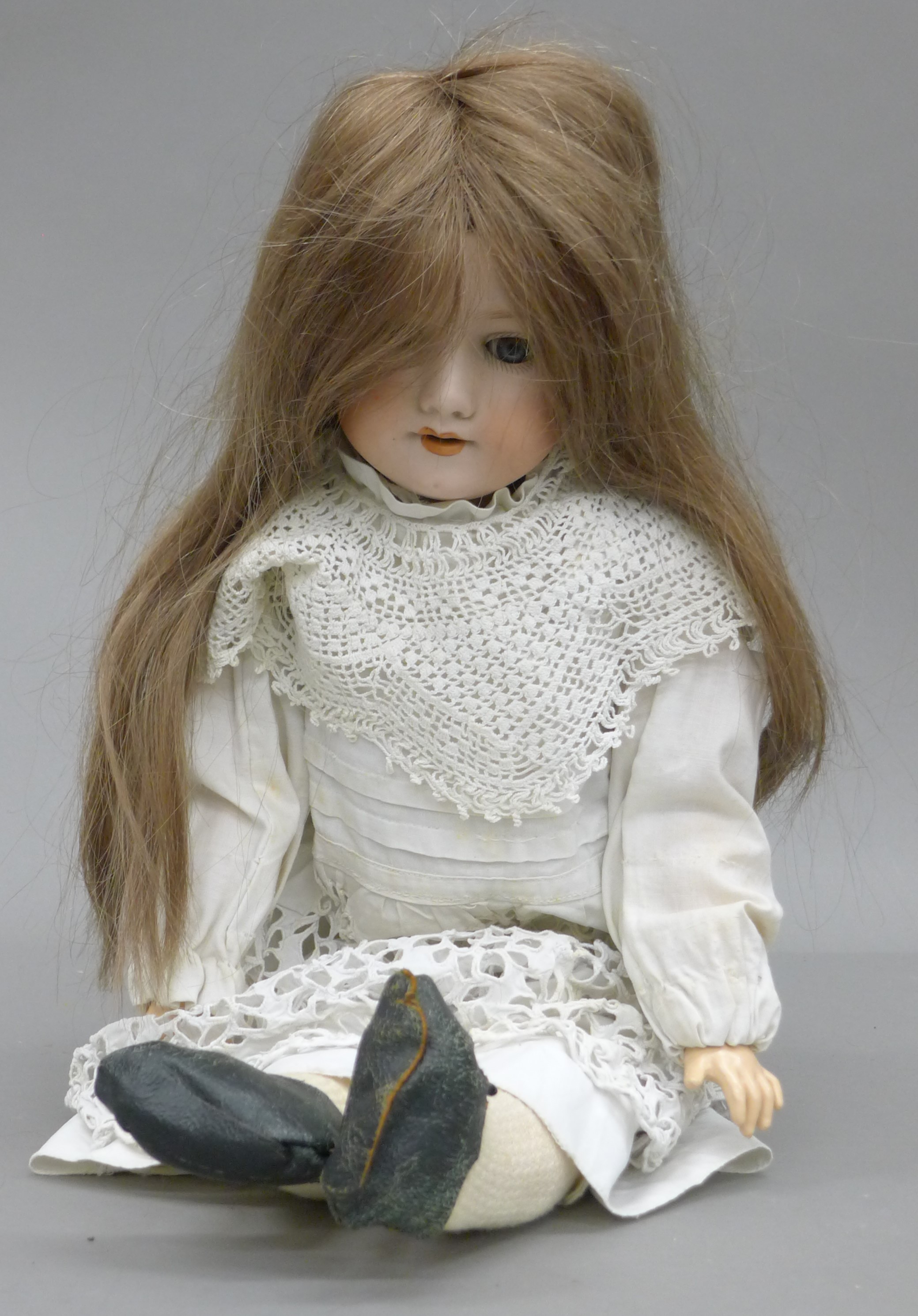 Three 19th century bisque headed dolls and a later doll. - Image 3 of 6