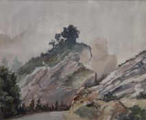 JOHN RATTRAY SKEAPING RA (1901-1980) British, Mountain Scene, watercolour, signed and dated '75,