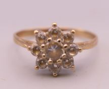 A 9 ct gold ring. Ring size M/N. 1.6 grammes total weight.