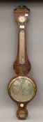 A 19th century mahogany banjo barometer. 101 cm high.