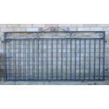 A pair of wrought iron gates. Each 175 cm wide.