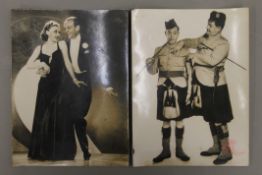 A vintage Press photograph of Laurel and Hardy, and another of Fred Astaire and Ginger Rogers.