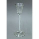 An 18th/19th century air twist stem glass. 21.5 cm high.
