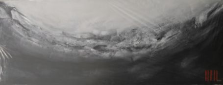 RACHEL JACK, Crashing Waves, oil on canvas, unframed. 180 x 70 cm.