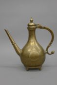 An antique engraved Mughal ewer. 29.5 cm high.