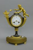 A 19th century gilt bronze mantle clock. 36 cm high.