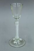 An 18th/19th century air twist stem glass. 17.5 cm high.