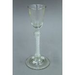 An 18th/19th century air twist stem glass. 17.5 cm high.