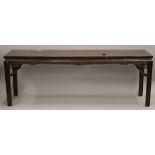 A long Chinese altar table. 216 cm long, 78 cm high, 51 cm wide.