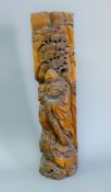 A Chinese carved wooden figure. 67 cm high.