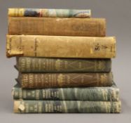 Seven hardback books, including The Exploration Diaries of H M Stanley and Bula Matari.