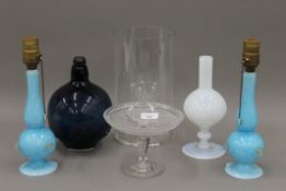 A small quantity of various glassware.