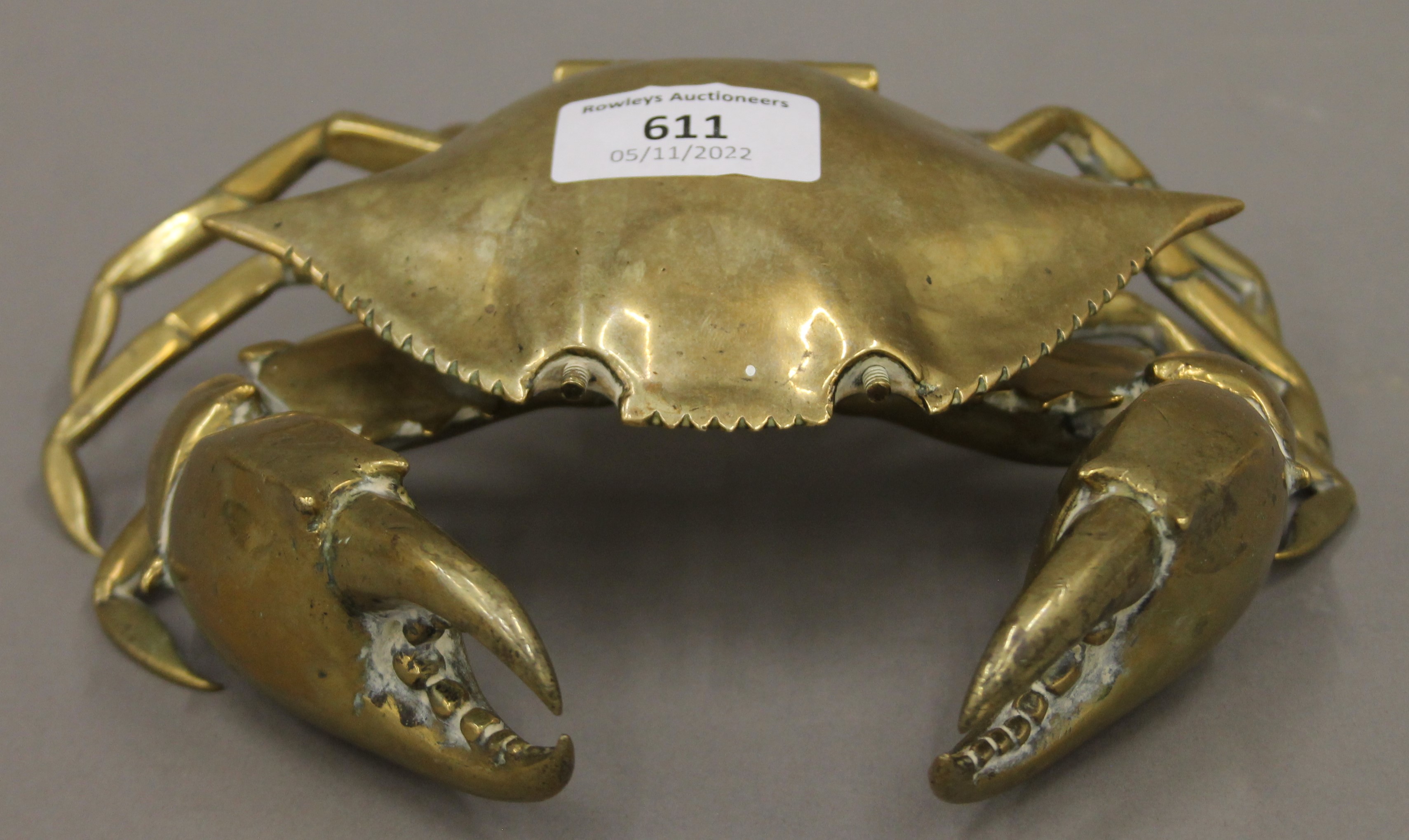 A large crab form inkwell. 21 cm wide. - Image 3 of 5