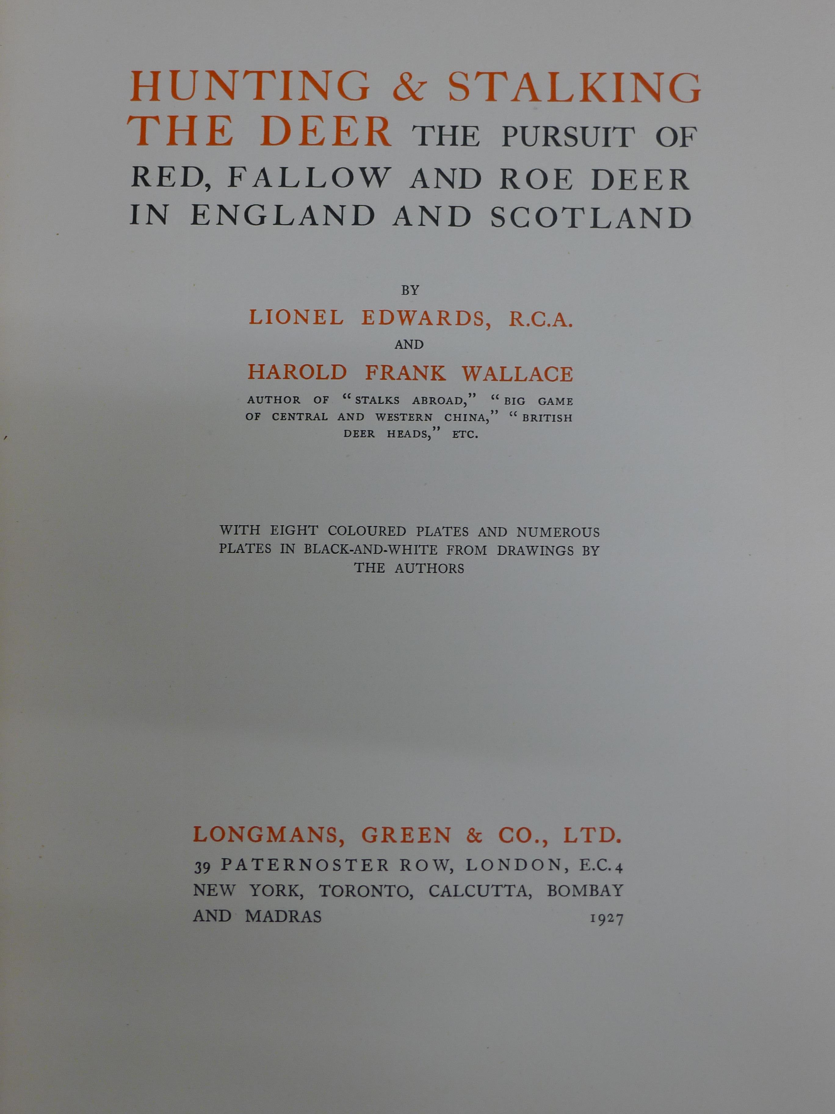 Lionel Edwards and Frank Wallace, Hunting and Stalking the Deer, 1927, - Image 2 of 5