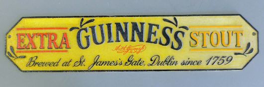 A cast iron Guinness sign. 56 cm long.