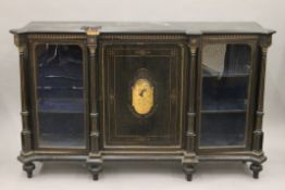 A Victorian ebonised credenza. 178 cm wide.