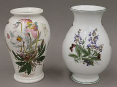 A Portmeirion vase and a Royal Worcester vase. The former 20.5 cm high.