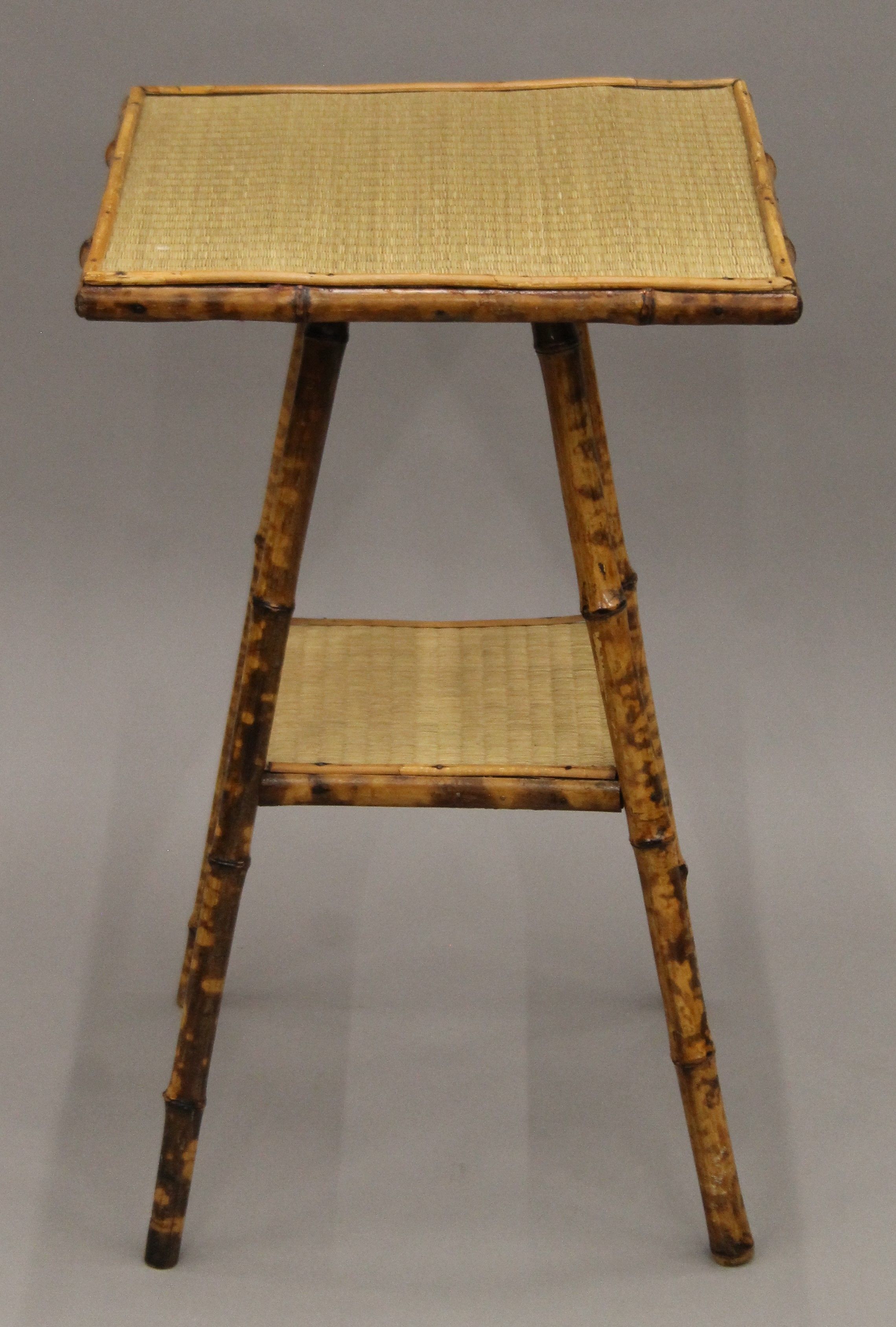 Three bamboo side tables. The largest 40 cm squared. - Image 3 of 3