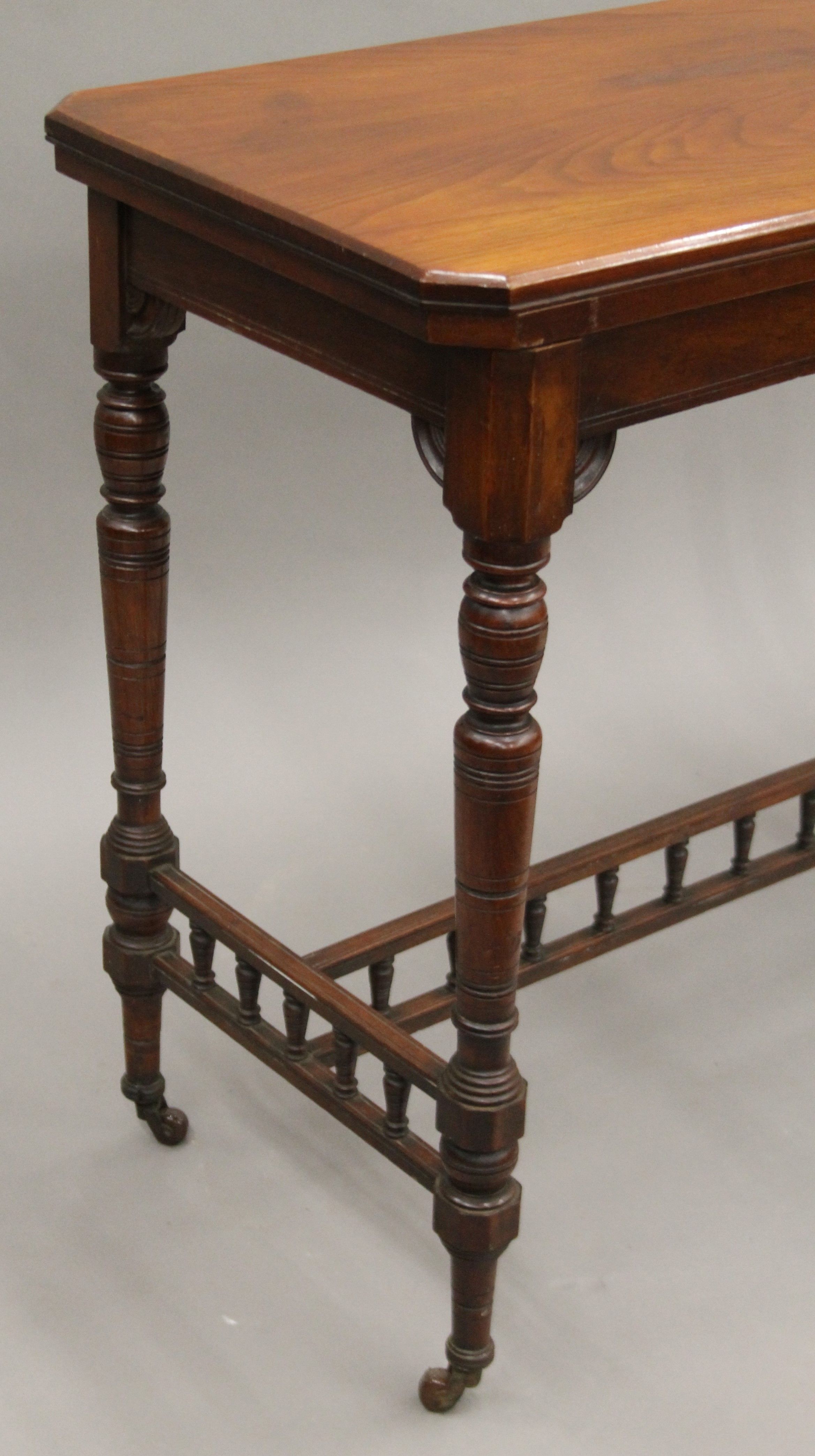 A Victorian walnut folding card table. 90 cm long. - Image 7 of 7