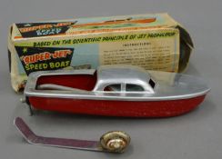 A boxed ''Super-Jet'' toy speed boat. The box 16 cm long.