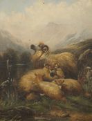 G MITCHELL, Sheep in a Landscape, oil on canvas, signed and dated 1896, framed and glazed. 34.