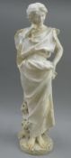 A 19th century marble figure of a girl. 79 cm high.