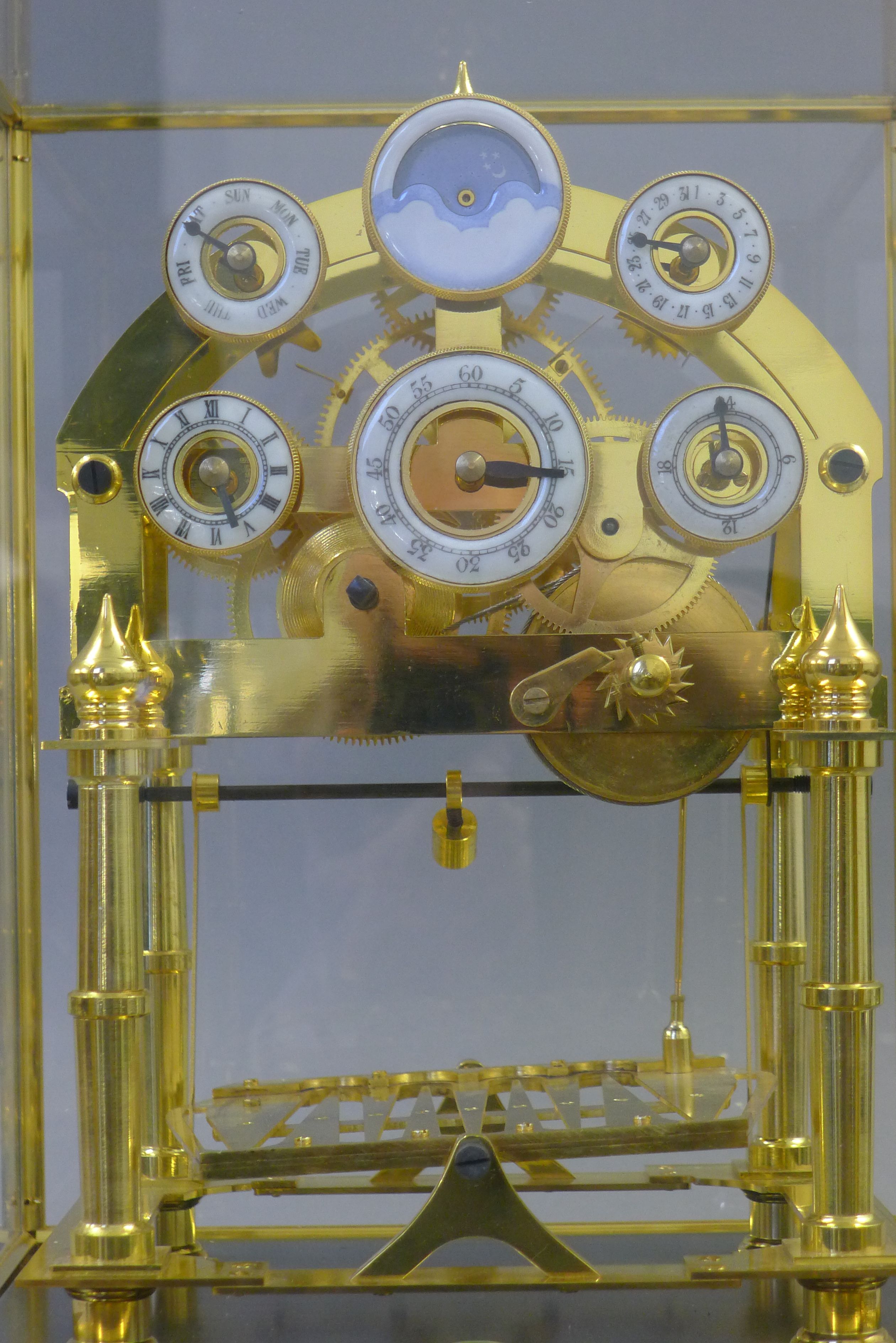 A moon phase congreave clock. 43 cm high. - Image 2 of 5