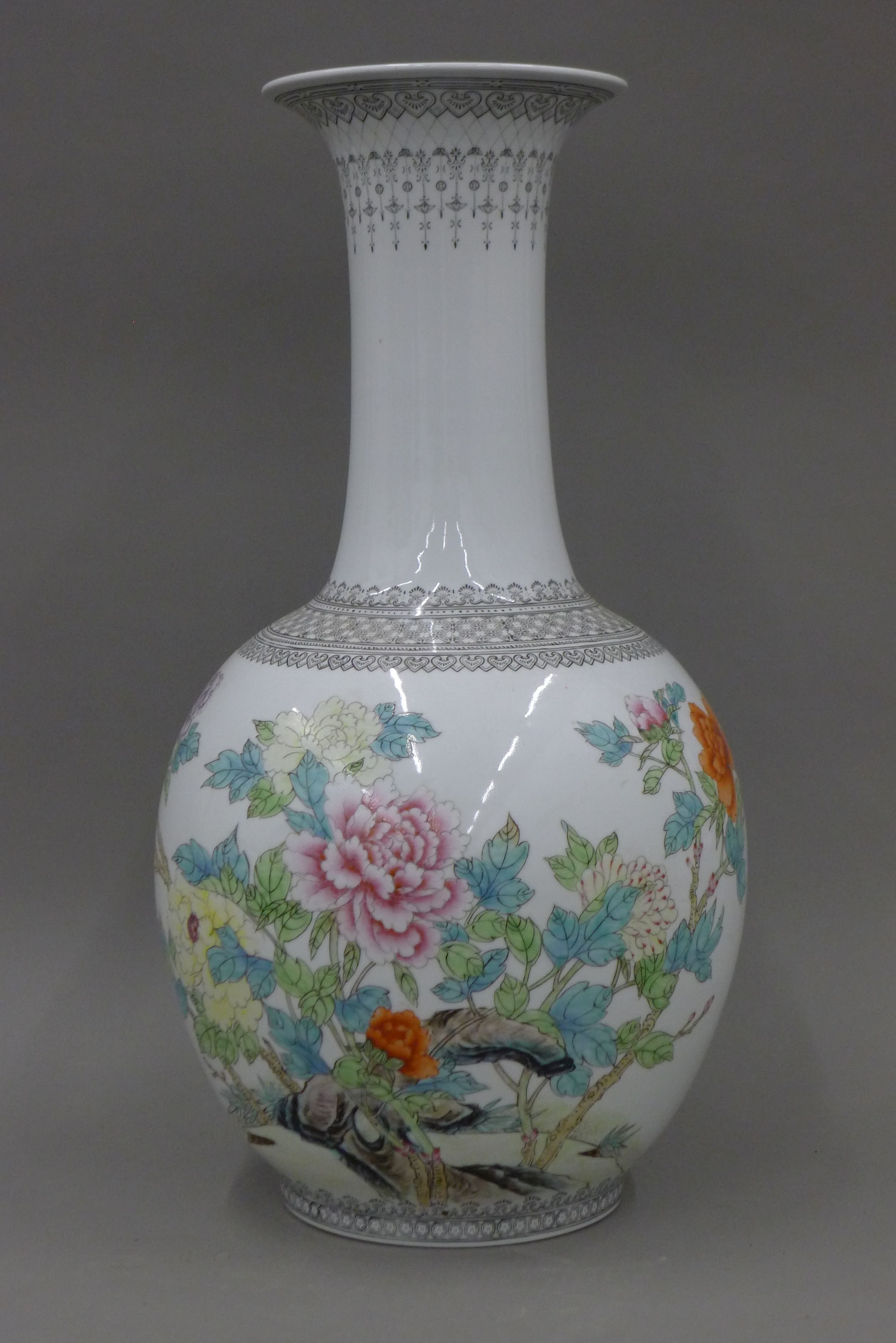 A large Chinese porcelain vase. 58.5 cm high. - Image 2 of 6