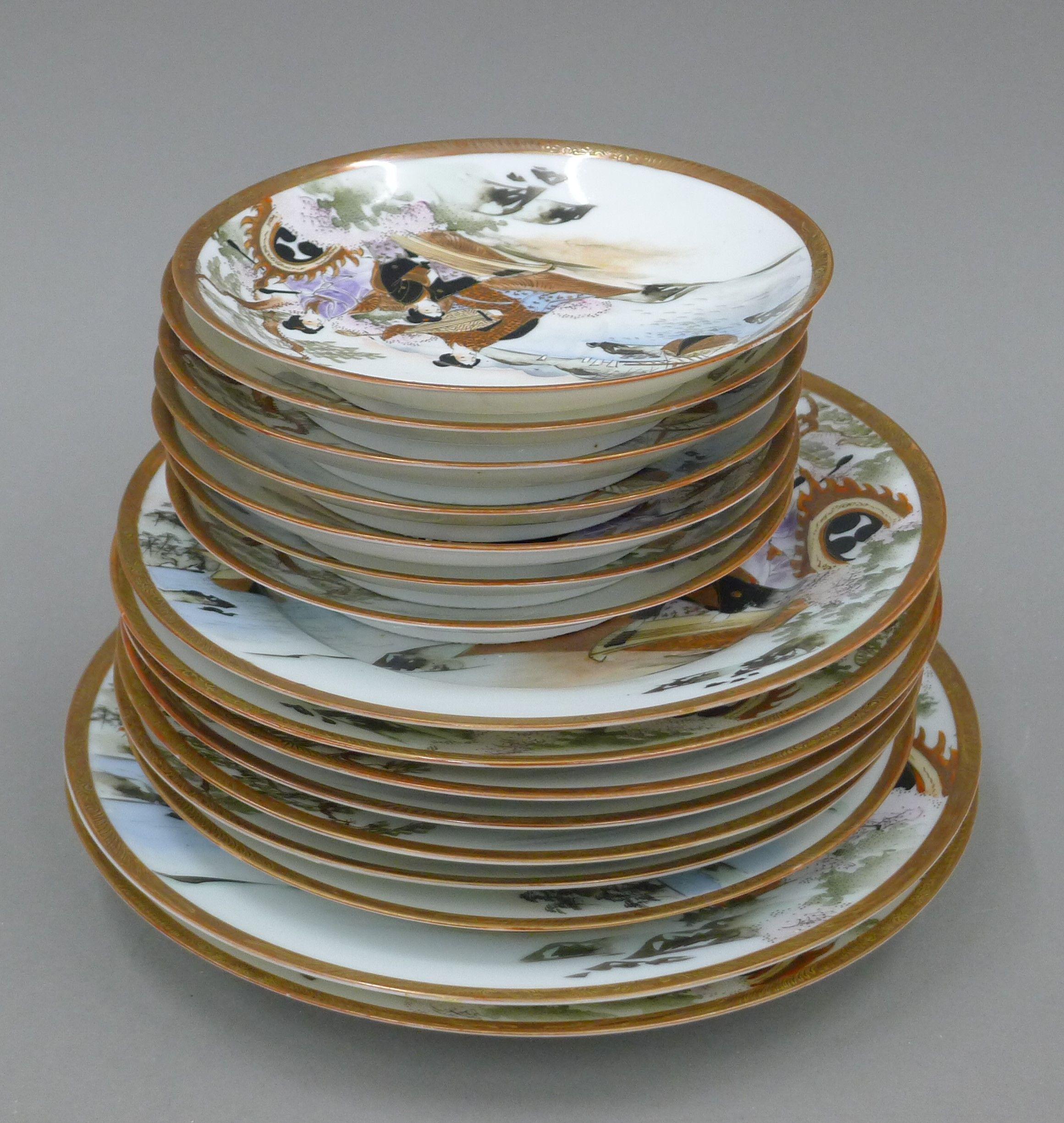 A late 19th/early 20th century Japanese egg shell tea set. - Image 3 of 5