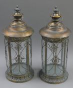 A pair of lanterns. 56 cm high.