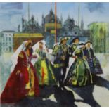 STAN SMITH, Carnival in Venice, limited edition print, signed in pencil to margin, numbered 45/95,