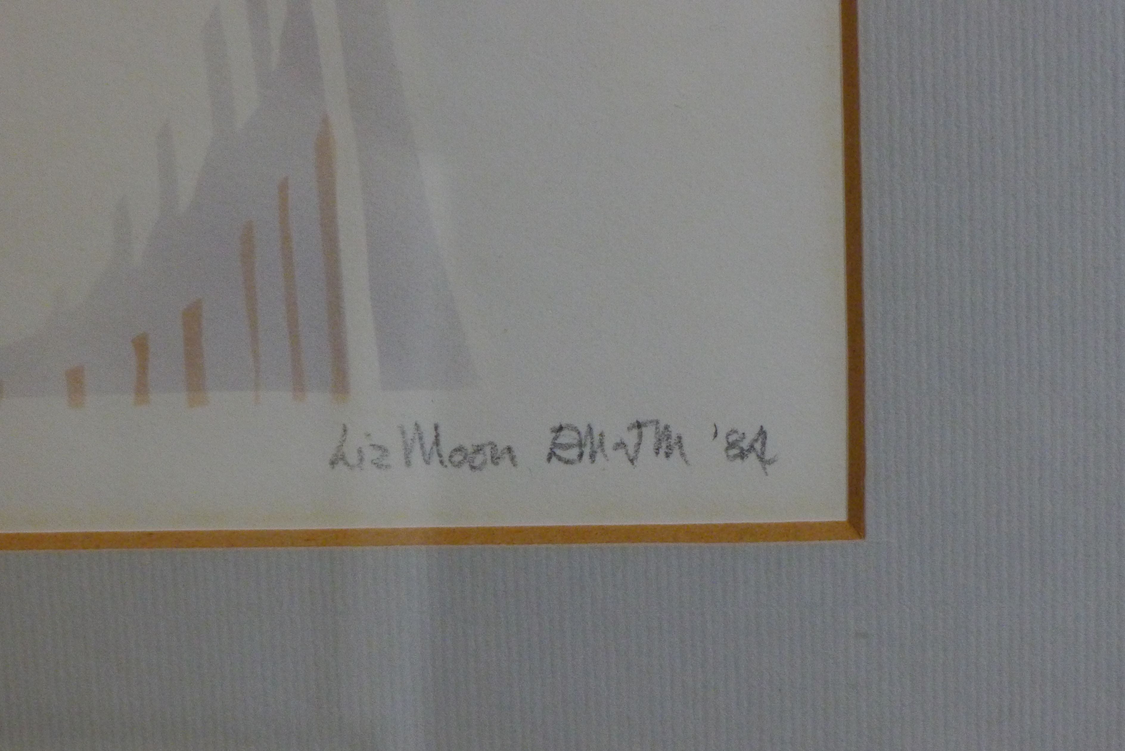 LIZ MOON, Music at the Mill, limited edition airbrush and stencil, signed in pencil to the margin, - Image 3 of 3