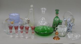 A collection of various glassware.