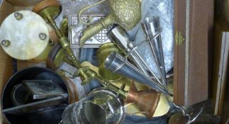 A quantity of metalware.