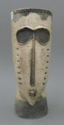 A Studio pottery mask vase, the underside signed Paul. 34 cm high.