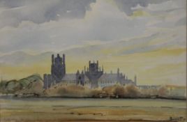 Ely Cathedral, watercolour, signed BENNETT and dated '77, framed and glazed. 35.5 x 23.5 cm.