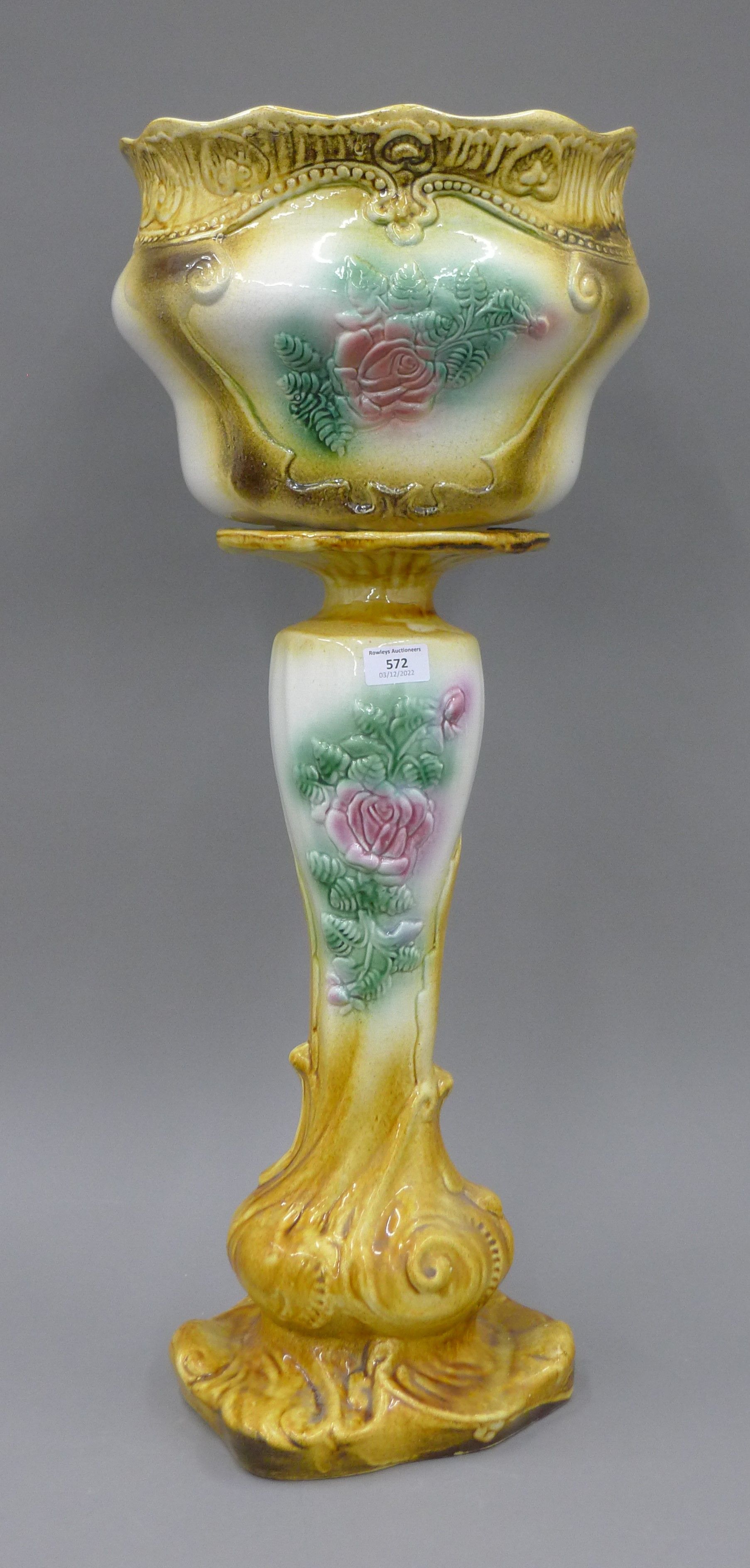 A Victorian jardiniere on stand. 77 cm high overall.