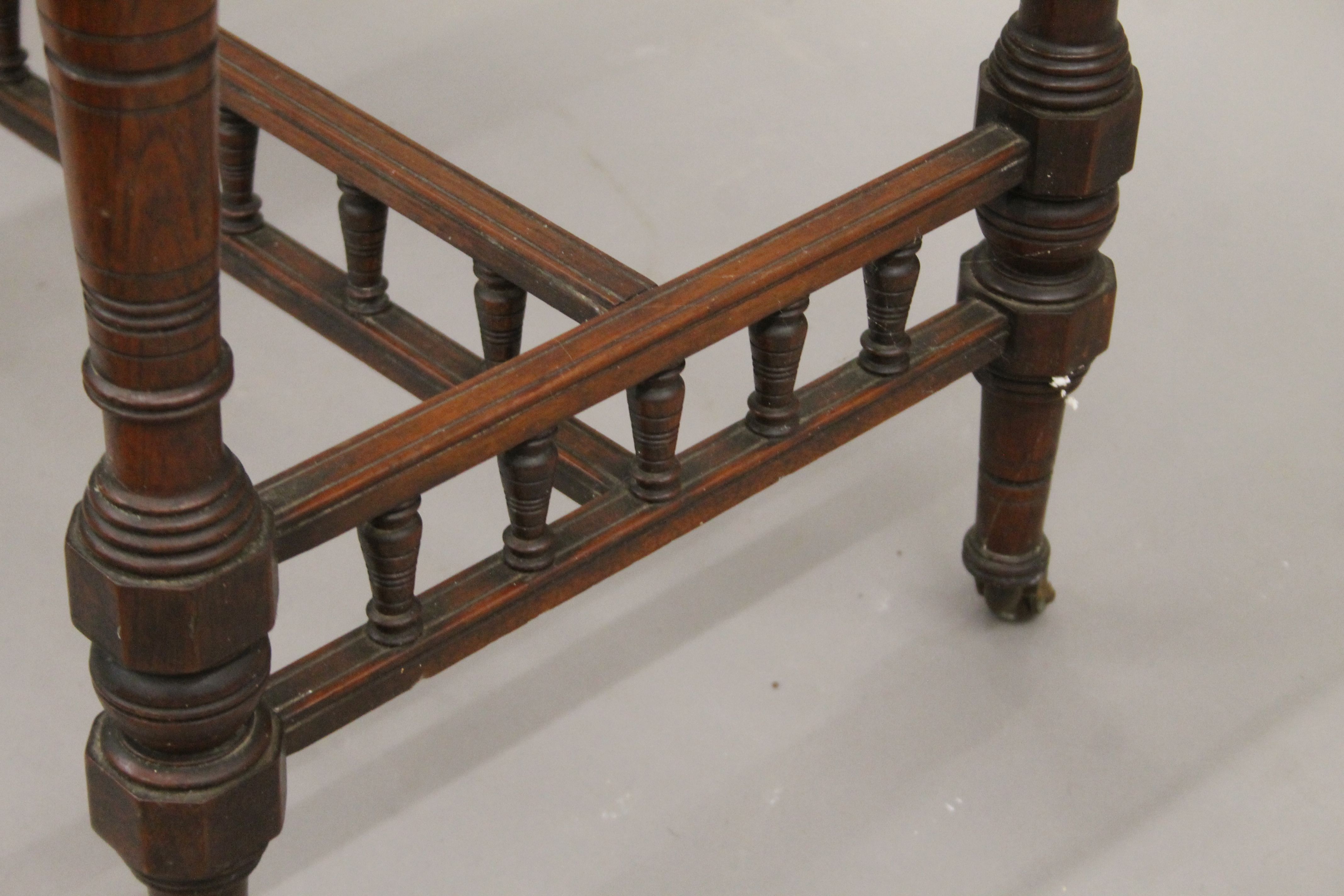 A Victorian walnut folding card table. 90 cm long. - Image 3 of 7