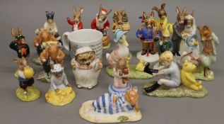 A collection of Royal Doulton Bunnykins and Beswick Beatrix Potter figures.