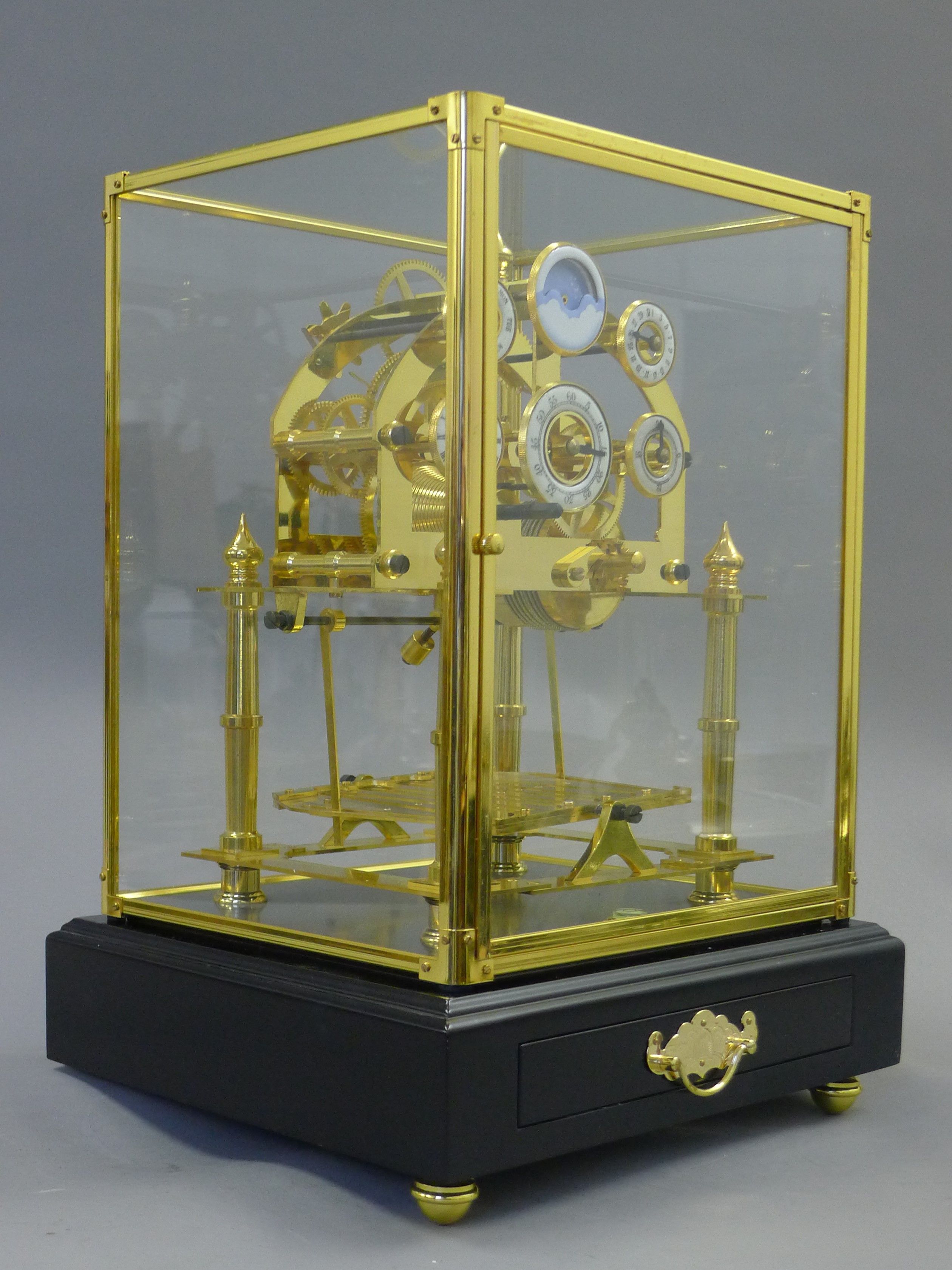 A moon phase congreave clock. 43 cm high. - Image 3 of 5